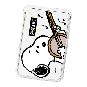 Snoopy Sing & Song Clear MagSafe Slide Card Case Xk[s[ VOEAhE\O  }OZ[t XCh J[hP[X MagSafeΉ iPhone Air 17 Pro Max 16e 16 Plus 15 14 13 mini 12 vX v }bNX ~j 