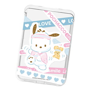 Sanrio Characters Love Line Clear Magnetic Slide Card Case (MagSafe�݊�) �T�����I ���u ���C�� ���� �}�O�l�`�b�N �X���C�h �J�[�h�P�[�X �J�[�h�z���_�[ iPhone Air 17 Pro Max 16e 16 Plus 15 14 13 mini 12 �v���X �v�� �}