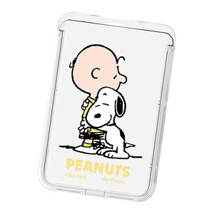 Snoopy Happy Time Clear Magnetic Slide Card Case (MagSafe�݊�) �X�k�[�s�[ �n�b�s�[�^�C�� ���� �}�O�l�`�b�N �X���C�h �J�[�h�P�[�X �J�[�h�z���_�[ iPhone 17e Air 17 Pro Max 16e 16 Plus 15 14 13 mini 12 �v���X �v�� 
