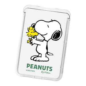 Snoopy Happy Time Clear Magnetic Slide Card Case (MagSafe�݊�) �X�k�[�s�[ �n�b�s�[�^�C�� ���� �}�O�l�`�b�N �X���C�h �J�[�h�P�[�X �J�[�h�z���_�[ iPhone 17e Air 17 Pro Max 16e 16 Plus 15 14 13 mini 12 �v���X �v�� 