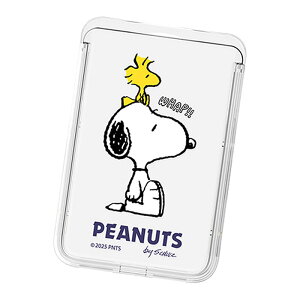 Snoopy Happy Time Clear Magnetic Slide Card Case (MagSafe�݊�) �X�k�[�s�[ �n�b�s�[�^�C�� ���� �}�O�l�`�b�N �X���C�h �J�[�h�P�[�X �J�[�h�z���_�[ iPhone 17e Air 17 Pro Max 16e 16 Plus 15 14 13 mini 12 �v���X �v�� 