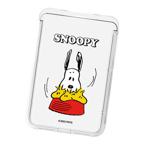 Snoopy Everyday Clear Magnetic Slide Card Case (MagSafe�݊�) �X�k�[�s�[ ���� ���� �}�O�l�`�b�N �X���C�h �J�[�h�P�[�X �J�[�h�z���_�[ iPhone 17e Air 17 Pro Max 16e 16 Plus 15 14 13 mini 12 �v���X �v�� �}�b�N�X �~