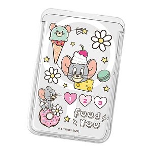 Tom and Jerry Sweet Food Party Clear Magnetic Slide Card Case (MagSafe�݊�) �g���ƃW�F���[ �X�E�B�[�g�t�[�h�p�[�e�B�[ ���� �}�O�l�`�b�N �X���C�h �J�[�h�P�[�X �J�[�h�z���_�[ iPhone 17e Air 17 Pro Max 16e 16 Plu