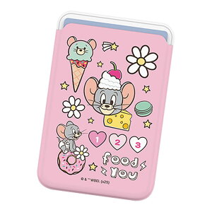Tom and Jerry Sweet Food Party Magnetic Slide Card Case (MagSafe�݊�) �g���ƃW�F���[ �X�E�B�[�g�t�[�h�p�[�e�B�[ �}�O�l�`�b�N �X���C�h �J�[�h�P�[�X �J�[�h�z���_�[ iPhone 17e Air 17 Pro Max 16e 16 Plus 15 14 13 mi