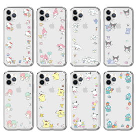 Sanrio Characters Shopping Clear Jelly サンリオ ショッピング 透明 ジェリーケース iPhone 15 Plus Pro Max 14 SE第3世代 SE3 13 mini 12 11 X XS XR SE第2世代 8 7 10 10s 10r SE2 プラス プロ マックス ミニ エス アル キティ マイメロ シナモン クロミ ポムポム
