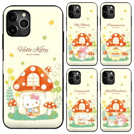 Sanrio Characters Mushroom Door Bumper サンリオ マッシュルーム ドア バンパーケース カード収納 Galaxy S24 Ultra A54 5G S23 A53 S22 S21 + Note20 S20 Note10+ S10 Note9 S9 ギャラクシー エス Plus プラス ウルトラ ノート ハローキティ キティ ポムポムプリン