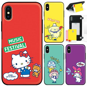 Sanrio Characters Music Door Card Bumper TI ~[WbN hA J[h op[P[X iPhone Air 17 Pro Max 16e 16 Plus 15 14 SE3 SE3 13 mini 12 SE2 SE2 8 7 ACtH ACz v }bNX ~j