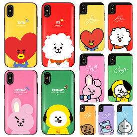 BT21 Card Bumper カード バンパーケース カード収納 スマホケース iPhone SE第3世代 SE3 SE第2世代 SE2 XS XR X 8 7 Plus アイフォン アイホン 10 10s 10r エス プラス ビーティーにじゅういち アールジェイ タタ チミー クッキー