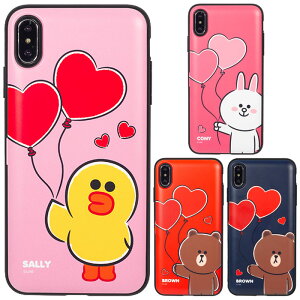 LINE FRIENDS Love Multi Card Bumper C tY u }` J[h op[P[X iPhone X XS XR 10 10s 10r SE2 ACtH ACz e GX A J[h[ X^h@\ LN^[ uE 