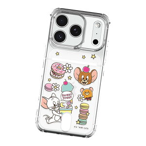 Tom and Jerry Sweet Food Party Clear Air Cushion Card Jelly �g���ƃW�F���[ �X�E�B�[�g�t�[�h�p�[�e�B�[ ���� �G�A�[�N�b�V���� �J�[�h �W�F���[�P�[�X iPhone 17e Air 17 Pro Max 16e 16 Plus 15 14 13 mini 12 �v���X �v