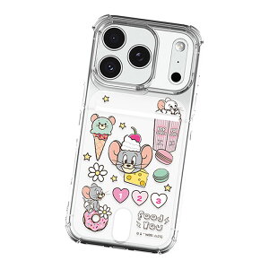 Tom and Jerry Sweet Food Party Clear Air Cushion Card Jelly �g���ƃW�F���[ �X�E�B�[�g�t�[�h�p�[�e�B�[ ���� �G�A�[�N�b�V���� �J�[�h �W�F���[�P�[�X Galaxy S26 + Ultra S25 S24 FE S23 A54 5G A53 S22 S21 Note20 S20 Plus 