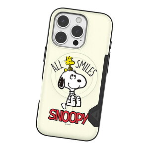 Snoopy Life Two Card Magnetic Bumper (MagSafe�݊�) �X�k�[�s�[ ���C�t �c�[ �J�[�h �}�O�l�`�b�N �o���p�[�P�[�X iPhone Air 17 Pro Max 16 Plus 15 �A�C�t�H�� �A�C�z�� �v���X �v�� �}�b�N�X �P�[�X �J�o�[ Peanuts