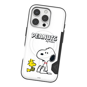 Snoopy Life Two Card Magnetic Bumper (MagSafe�݊�) �X�k�[�s�[ ���C�t �c�[ �J�[�h �}�O�l�`�b�N �o���p�[�P�[�X Galaxy S26 + Ultra S25 S24 �G�X Plus �v���X �E���g�� �P�[�X �J�o�[ Peanuts �L�����N�^�[ �C�k �E