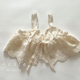 【新春セールP10倍】おまけつき 【予約商品/4〜6週間で入荷予定】 AOSTA アオスタ 26春物 新作 レースビスチェ Lace bustier 韓国こども服 韓国キッズ服 キッズサイズ 可愛い くすみカラー ナチュラル オシャレ