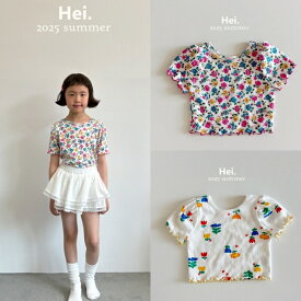 【即納品】 Hei ヘイ 25夏物 新作 プチTシャツ 韓国こども服 韓国キッズ服 キッズサイズ 可愛い 女の子 オシャレ