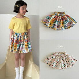 【即納品】 Hei ヘイ 25夏物 新作 キュロットパンツ 韓国こども服 韓国キッズ服 キッズサイズ 可愛い 女の子 オシャレ