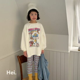 【予約商品/4〜6週間で入荷予定】 Hei ヘイ 25冬物 クッキーロングT 韓国こども服 韓国キッズ服 キッズサイズ 可愛い 女の子 オシャレ
