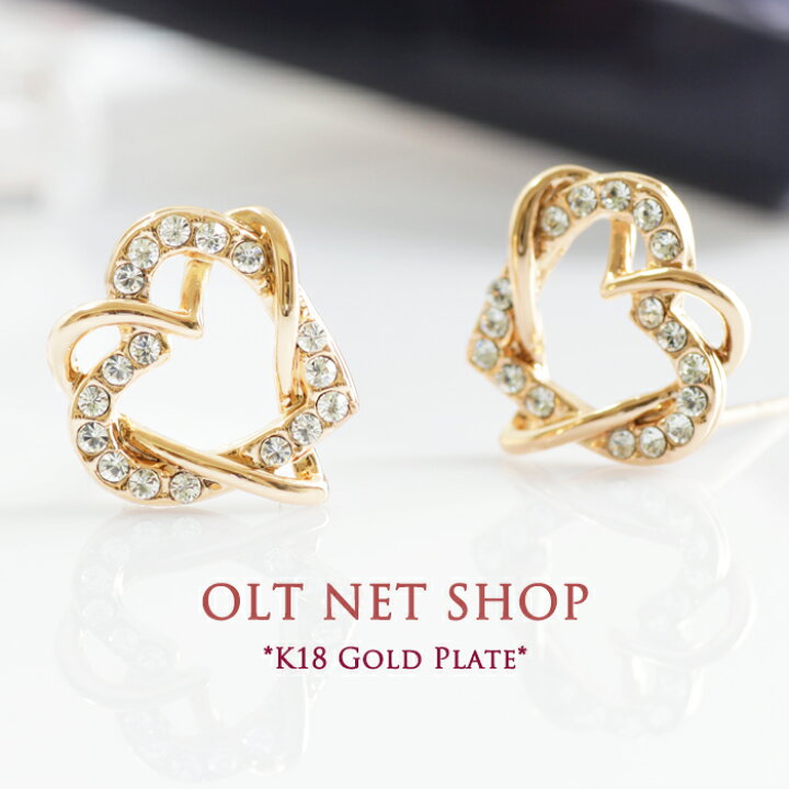 楽天市場】ピアス レディース ダブルオープンハート 18金 18k 