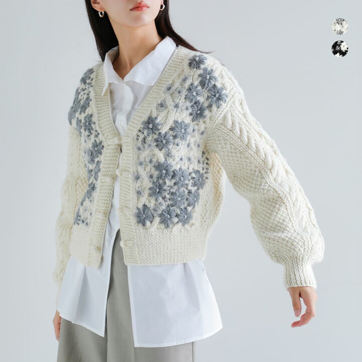 楽天市場】Pheeta フィータ フラワー刺繍 ニット カーディガン “Clara 