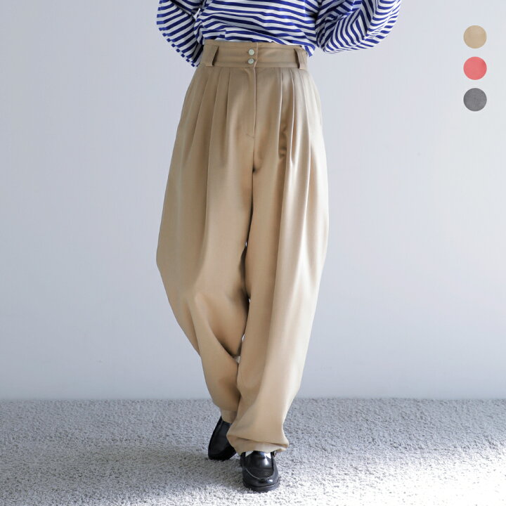 楽天市場】セール【60%OFF】CLANE クラネ ワイド ベルト タック パンツ  