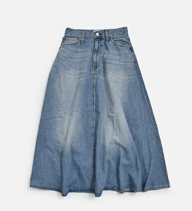 kha:ki �J�[�L 8oz �Ȗ� �f�j�� �t���A �����O�X�J�[�g FLARED LONG SKIRT mil26ssk3104 ���f�B�[�X 2026ss�V�� �t�āy�T�C�Y�E�J���[�������񖳗��z