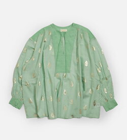 セール【30%OFF】ne Quittez pas ヌキテパ コットンボイル フラワー箔プリント ギャザー ブラウス Cotton Voile Foil Flower Print Gather Blouse 010100cm1 レディース