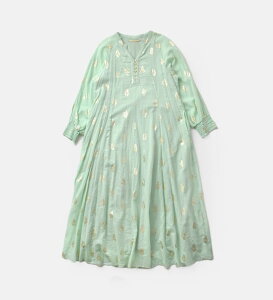 ne Quittez pas �k�L�e�p �R�b�g���{�C�� �t�����[���v�����g �X���[�u �h���X Cotton Voile Foil Flower Print Sleeve Dress 010400cm2 ���f�B�[�X 2026ss�V�� �t�āy�N�[�|���Ώہz