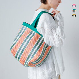 セール【20%OFF】Pasand by ne Quittez pas パサンド バイ ヌキテパ マルチストライプ メッシュ ポーチ付き トート バッグ “Multi Stripe Mesh Tote Bag With Pouch” 882061pb1 レディース