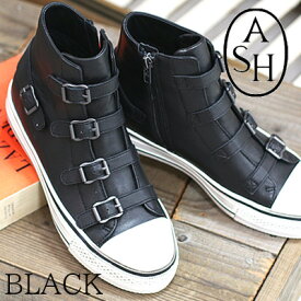 【ポイント10倍】【2025年春夏再入荷】【日本正規取扱店】ASH Virgin BLACK アッシュ ヴァージン レザーハイカットスニーカー ブラック 靴 レディース