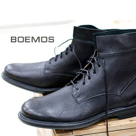 【正規品 】BOEMOS 119-4885 BUFFALO NERO ボエモス メンズ ブーツ レースアップ ブラック mens boots 【made in ITALY】