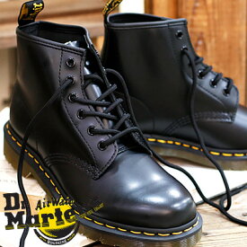 【国内正規品】 Dr.Martens 101 YS 26230001 BLACKドクターマーチン スムース 6ホール ブーツ ブラック イエローステッチ メンズ レディース