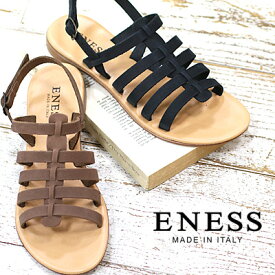 ENESS サンダル レディース ぺたんこ 98-862 イタリア製 フラット レザー　【Bianca EMOZIONI 並ぶ人気BRAND】