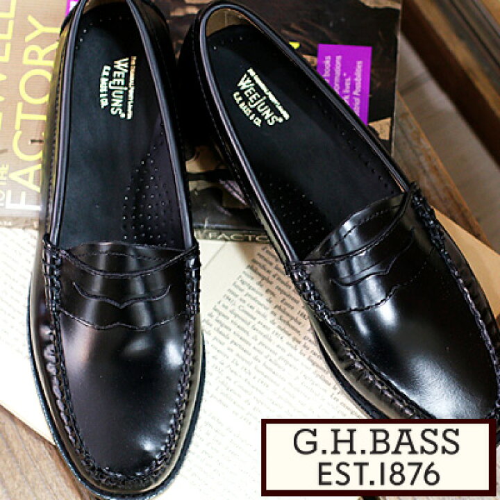 楽天市場】【日本正規取扱店】G.H.BASS WEEJUNS PENNY BA41010 BLACK 