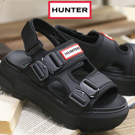 【2025年春夏新作】【国内正規品】 HUNTER U CITY REBEL NEO LEATHER BUCKLE SANDAL BLACKハンター ユニセックス シティ リベル ネオ レザー バックル サンダル ブラック メンズ レディース UFD3109LEA
