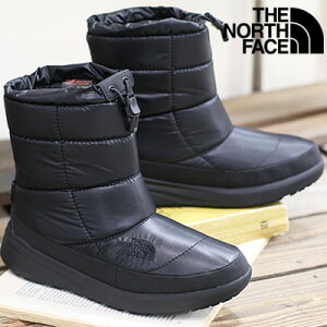 【2022年秋冬新作】【国内正規品】 THE NORTH FACE W Nuptse Bootie WP 8 NFW52272 FK(フラッシュブラック×TNFブラック) ザ・ノース・フェイス ブーツ ヌプシ ブーティーウォータープルーフ