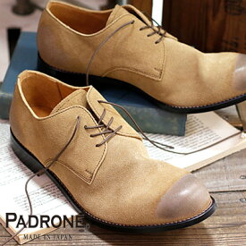 【正規取扱店】PADRONE 靴 DERBY PLAIN TOE SHOES JACK PU7358-2049-19D BEIGE ベージュ パドローネ メンズ