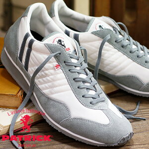 yГzyK戵Xz PATRICK STADIUM WH/GY (23130)pgbN X^WA zCg O[ Xj[J[ Y fB[X