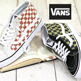 【★国内正規品★】 VANS SK8-MID Reissue (2-TONE CHECKER) バンズ スケートミッド リイシュー AUBURN/C(VNA3MV8QJX)オレンジ/ホワイト BOA/BLACK(VN0A3MV8QJY) カーキ/ブラック　メンズ　レディース スニーカー