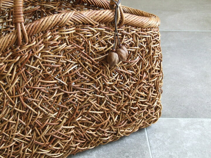 楽天市場】純国産 伊藤加代子作 あけび かごバッグ 極細乱れ編み  