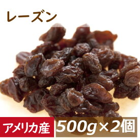 レーズン (アメリカ産) 1kg （500gx2袋）送料無料 れーずん ほしぶどう 干しぶどう 干し葡萄 ドライフルーツ 砂糖不使用 無添加 ポリフェノール 健康 美容 おやつ おつまみ 製菓材料 製パン材料 ケーキ材料 トッピング お徳用 大容量 業務用 チャック袋入り みのや