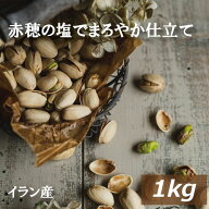 ピスタチオ 塩味（イラン産） 1kg 赤穂の焼き塩でまろやか仕立て ファンドギ種 有塩 塩付ノンオイル 無添…