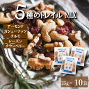 ドライフルーツ ミックスナッツ ナッツ ギフト 小分け 無添加 ミックス 豪華5種 無添加 素焼き トレイルミックス 250g (25gx10袋) 個包装 アーモンド カシューナッツ クルミ レーズン クランベリー ゆうパケット どらいふるーつ 小袋 無塩 国内工場生産 保存食 父の日