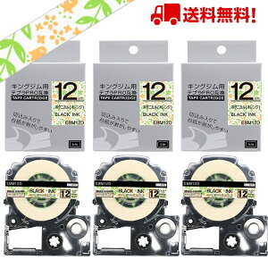 【P10倍】テプラ テープ マット模様 12mm ボタニカル(オレンジ) 黒字 SBM12D 互換 3個 長さ5m キングジム 「テプラ」PRO スマホテプラ ラベルプリンター SR170 SR-R2500P SR-MK1 SR-R680 SR750 SR530 SR370 SR45 SR-GL