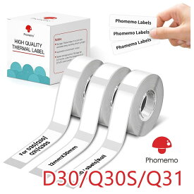【選べる】3巻 Phomemo D30 Q30S ラベルライター 感熱ロール紙 12mm ~ 15mm 固定サイズ 白地黒文字 透明地黒字 模様テープ 純正用紙 ラベルプリンター 食品表示 Bluetooth スマホ テプラ 本体 ステッカー 収納 値札 お名前シール 手帳 カット済 角丸 ラベルフォメモ公式