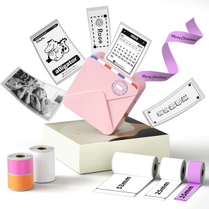 [���r���[���T] �T�[�}���v�����^�[ �~�j�v�����^�[ Phomemo M02S �X�}�z ���x�� �v�����^�[ �ƒ�p �{�� ���^ �����^�� ���o�C���v�����^�[ ���x�����C�^�[ 6�F�I�ׂ� 15/25/53mm ���� �V�[�� �H�i