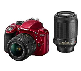 【中古】Nikon デジタル一眼レフカメラ D3300 ダブルズームキット レッド D3300WZRD