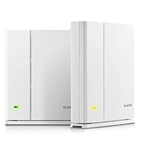 【中古】「非常に良い」エレコム メッシュ WiFi 無線LAN ルーター AC1300 867 + 400 Mbps デュアルバンド 親機+中継器セット e-Mesh WMC-DLGST2-W