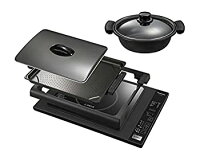 【中古】パナソニック IHホットプレート 専用鍋付き 7段階火力調整 焼肉 ホットケーキ クレープ お好み焼きブラック KZ-HP2100-K
