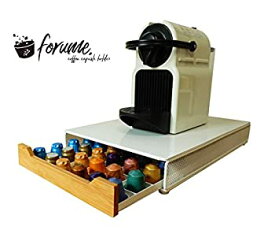 【中古】（ forume ）ネスプレッソ nespresso 専用 カプセルホルダー 収納 ラック ウッド製 引き出し式 (60カプセル用 ホワイト)