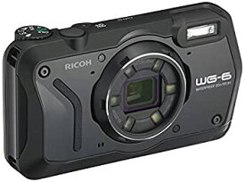 【中古】（非常に良い）RICOH WG-6 ブラック 本格防水カメラ 20メートル防水 耐衝撃 防塵 耐寒 2000万画素 4K動画対応 高性能GPS内蔵 水中専用マーメードモード搭載 高